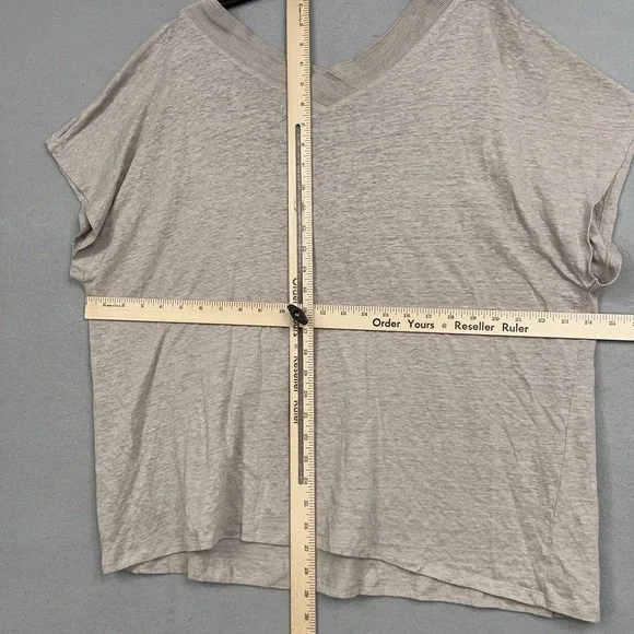 Soft Surroundings Shirt Womens 2X Beige Linen Slub Top Minimal Luxury Resort - Picture 9 of 12